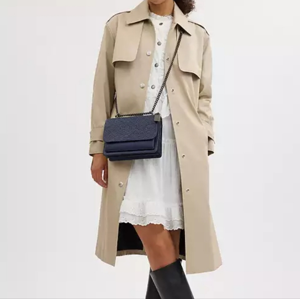 NWT COACH KLARE CROSSBODY SIGNATURE RIVET  TRUE NAVY STYLE CX260 SUEDE‎ LINING - Picture 3 of 16